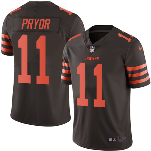 Men's Elite Terrelle Pryor Nike Jersey Brown - #11 Rush NFL Cleveland Browns